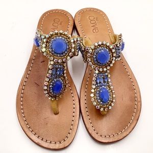 {THE COVE} Embellished T-Strap Slippers